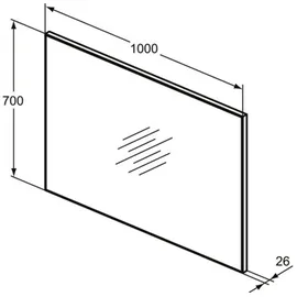Ideal Standard Wandspiegel 100 x 70 cm Silber