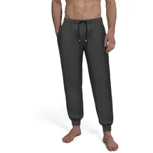 Bugatti Pyjamahose "Bologna", Herren, Gr. 58, N-Gr, grau (grau, dunkel, melange), Obermaterial: 51% Polyester, 46% Baumwolle, 3% Elasthan, lang, Hosen Pyjamahose, mit Seitentaschen, niedriger Bund, bequem, elastisch, Materialmix