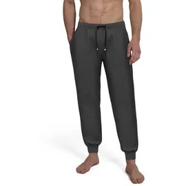 Bugatti Pyjamahose "Bologna", Herren, Gr. 58, N-Gr, grau (grau, dunkel, melange), Obermaterial: 51% Polyester, 46% Baumwolle, 3% Elasthan, lang, Hosen Pyjamahose, mit Seitentaschen, niedriger Bund, bequem, elastisch, Materialmix
