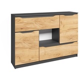 Vicco Sideboard Ruben 120 x 84 cm Anthrazit Eiche Kommode