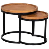 XXXLutz Gartenbeistelltisch Doble ca. 50x45 cm Alu/Teakholz