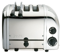 Dualit Sandwich Toaster 2in1, Kombi Toaster mit 2 Schlitzen für normales Toast und 1 Schlitz für Sandwiches, Maße: 310 x 210 x 220 mm