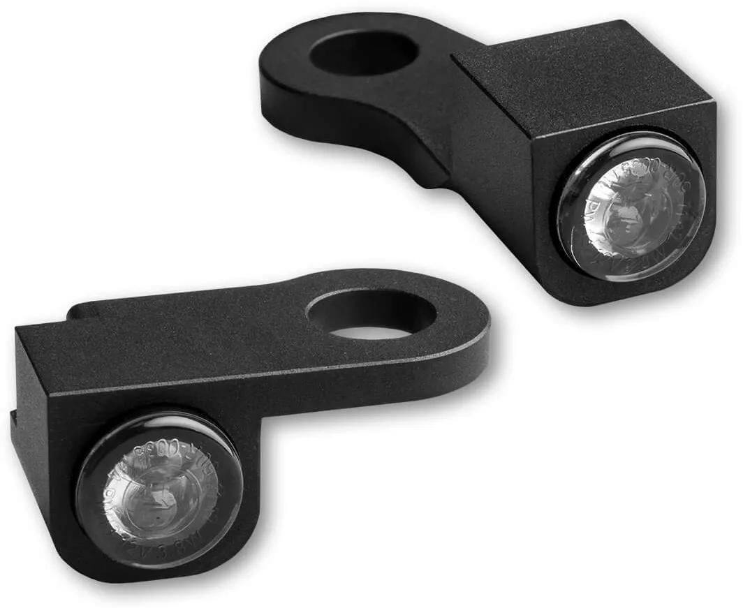 HeinzBikes NANO-serie LED-indicator voor H-D Stuur fittingen SPORTSTER 2014-2020, zwart, zwart