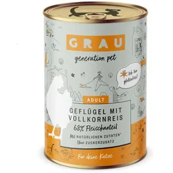 grau Katze 400 Gramm Katzennassfutter 6 x 400 Gramm Geflügel & Vollkornreis