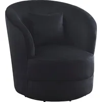 Atlantic Home Collection Drehsessel Colin Samtvelours 84 x 84 x 85 cm Schwarz mit Zierkissen