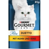 Purina Gourmet Perle Duetto Katzenfutter nass, mit Huhn & Rind, 26er Pack (26 x 85g)