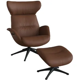 flexlux Relaxsessel FLEXLUX Leder 90 x 107 x 89 cm Braun mit Kopfteil