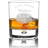 polar-effekt Personalisierbares Whiskeyglas mit Gravur - graviertes Whiskey Glas als Geschenk-Idee für Männer, für Papa - Geschenk für Freund zum Geburtstag - Motiv Holzfass
