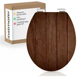 instmaier WC-Sitz Gaia Holz Toilettendeckel, Nussbaum-Holzoptik, mit doppelter Absenkautomatik braun