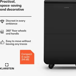 Klarstein DryFy Grand Smart 70 L Luftentfeuchter | 70L/Tag | bis 90m3 | WiFi | App-Steuerung | 8 L Wassertank Anthrazit