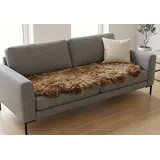 KUHFELL online & NOMAD Fellteppich Lammfell Doppel fell Couch Auflage 180 x 60 cm aus 2 echten Lammfellen braun|goldfarben