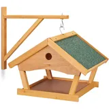 Relaxdays Vogelfutterhaus Wand Dunkelgrün,Hellbraun