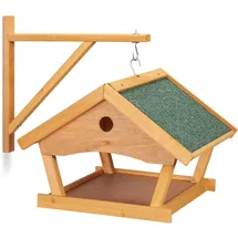 Relaxdays Vogelfutterhaus Wand Dunkelgrün,Hellbraun