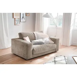 KAWOLA Doppelsessel MADELINE Cord 170 x 86 x 0 cm Taupe mit Kissen, Rollen