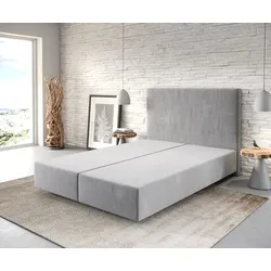 DELIFE Boxspringgestell Dream-Well 140x200 cm Mikrofaser Grau, Bettgestelle