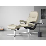 Stressless Stressless® Relaxsessel »Consul«, mit Cross Base, Größe S, M & L, Holzakzent Schwarz beige