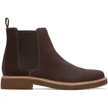 CLARKS Clarkdale Easy Mens Chelsea Boots 42 EU Dark Brown Suede - 42 EU