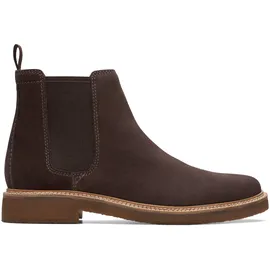 CLARKS Clarkdale Easy Mens Chelsea Boots 42 EU Dark Brown Suede - 42 EU