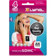 xlyne micro-SDHC-Speicherkarte mit Adapter │ 4 GB │ Class 4 │ microSD-Karte, Flash Memory, Secure Digital