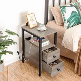 luxuskollektion Beistelltisch mit Ladestation und USB-Anschluss, Steckdose