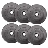 Bad Company Hantelscheiben 30/31 mm Kunststoff 15kg I Gewicht Set 6 x 2,5 kg I Gewichte für Langhantel und Kurzhantel