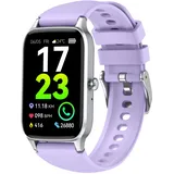 Soudorv Smartwatch Herren Damen, 1,57" Smartwatch Damen mit Telefonfunktion, Smart Watch Fitnessuhr IP68 Wasserdicht, Purple