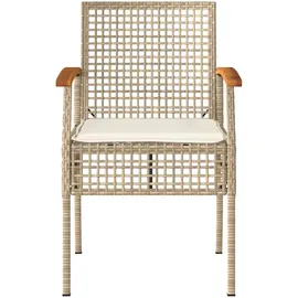 vidaXL Gartenstuhl 57 x 57 x 85 cm beige 2 St.