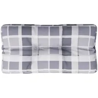 VidaXL Palettenkissen Grau Kariert 70x40x12 cm Stoff