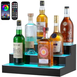 VEVOR Barregal Weinregal LED Beleuchtung Wandmontage 3-stufig 40cm Display