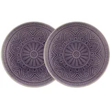 BUTLERS Teller SUMATRA 2er-Set in Violett | Gr.: onesize