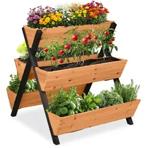 Relaxdays Vertikalbeet 82 x 75 x 90 cm Orange/Schwarz