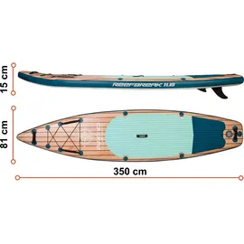 Neo-Sport Stand Up Paddle Board 350 x 81 x 15 cm Blau/Braun