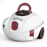 VONKO P10 Poolroboter, kabelloser Poolsauger mit Akku, 100 Min. Reinigungszeit mit Selbsteinparkfunktion, kompakter Poolreiniger Ideal für Flache Böden Pools bis zu 100m2, Cremeweiß