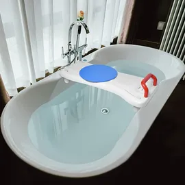 YARDIN Badewannenbrett Badewannensitz Senioren mit Seifenablage und Rot Griff, Einstellbar 70 x 31 cm, max. 150 kg