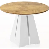 WFL GROUP Esstisch Eiche, Rund,Rund, 120x76x120 cm, Esszimmer, Tische, Esstische