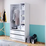 Vicco Kleiderschrank Elmo 100 x 200 cm Kiefer massiv weiß