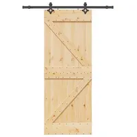 vidaXL Schiebetür mit Beschlag 80x210 cm Massivholz Kiefer