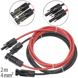 Revolt Solar-Verlängerungskabel, MC4-kompatibel, 2x 4 mm2 (12 AWG), 2 m, IP68