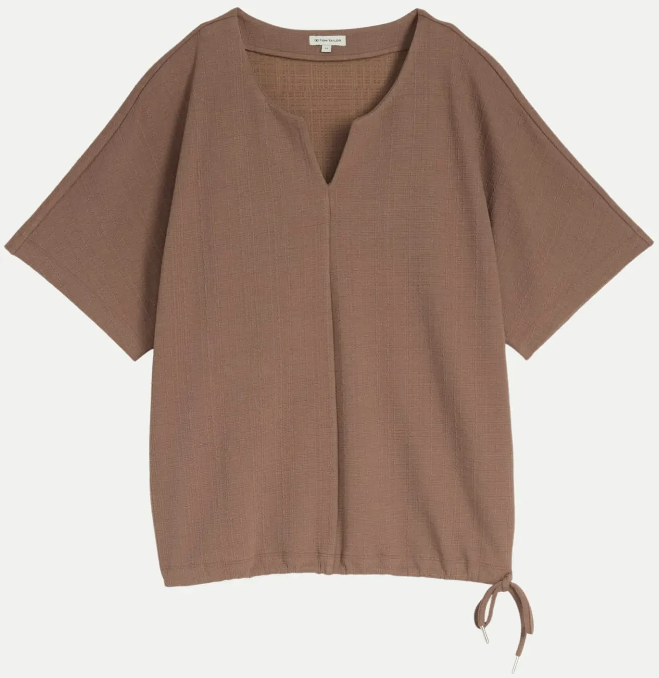 Strukturiertes Kurzarm Sweatshirt Braun XXL