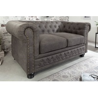 Riess Ambiente Chesterfield 2er Sofa 150cm vintage grau taupe,