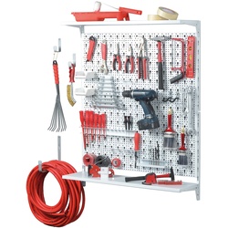 Element System Werkzeugwand mit Abstellregal 72tlg. weiß Lochwand Werkstattordnung