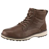 Schnürboots TOMMY HILFIGER "CORPORATE W LTH LACE BOOT", Herren, Gr. 40, dunkelbraun, Leder, Veloursleder, unifarben, Schuhe Schnürboots, Schnürstiefelette mit Ziernähten und Anziehlasche