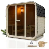 Artsauna Fasssauna Fjora 9 kW Ofen Glasfront