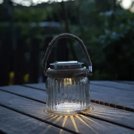 Star Trading Solarleuchte Glas 11,5 cm 1 LED transparent