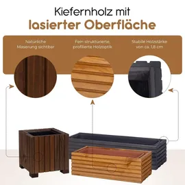 BooGardi Blumenkasten 64 x 20 x 14 cm Dunkelbraun