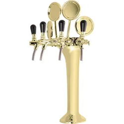 Schanksäule Gold 4-leitig, elegant, `Topp-Qualität!` (Paketpreis)