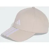 adidas 3-Streifen New Logo Baseball Kappe Beige/Weiß M/L