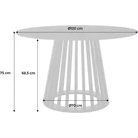 sweeek Esstisch Ø 120 cm nussbaumfarben