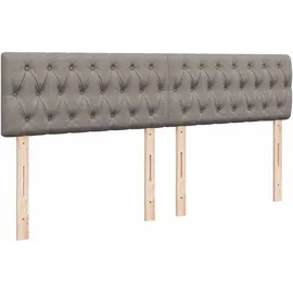 vidaXL Boxspringbett mit Matratze Taupe 180x200 cm Stoff