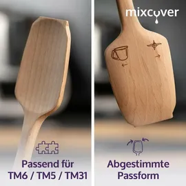 Mixcover nachhaltiger Holz-Spatel für Thermomix TM7 TM6,TM5,TM31 Drehkellenspatel Teigschaber
